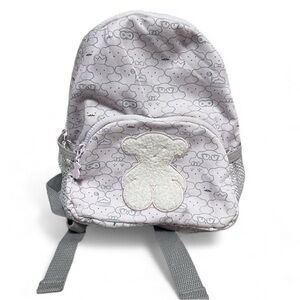 TOUS Mini Backpack | Lilac Bear Print Backpack | Cute Lightweight Everyday Bag